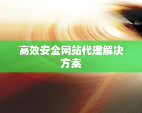 高效安全网站代理解决方案