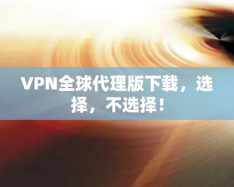 VPN全球代理版下载,选择,不选择! VPN全球代理版下载,选择,不选择!